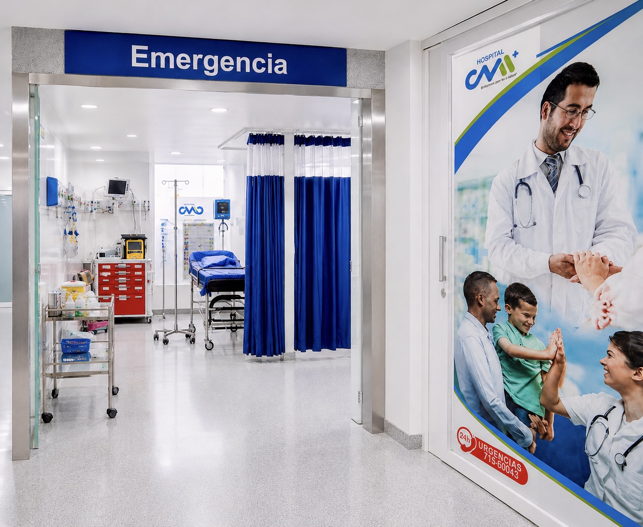 Área real de emergencias del Hospital Básico CMI en Salcedo